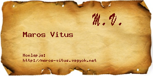 Maros Vitus névjegykártya